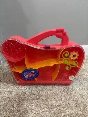 Littlest Pet Shop Lps Lpsa Carry Storage Case Pink Orange Hard Hasbro Authentic